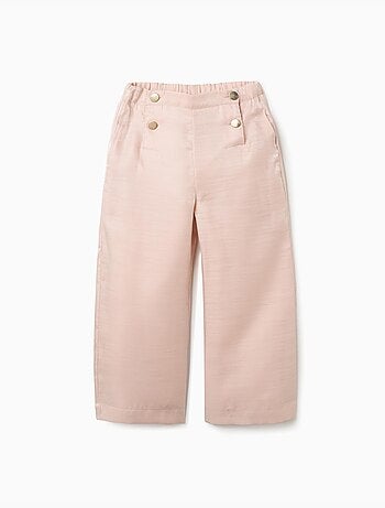 Pantaloni a gamba larga in acetato con bottoni decorativi