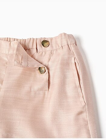 Pantaloni a gamba larga in acetato con bottoni decorativi