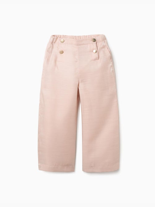 Pantaloni a gamba larga in acetato con bottoni decorativi - Kiabi