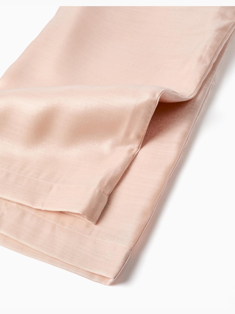 Pantaloni a gamba larga in acetato con bottoni decorativi Rosa chiaro - Kiabi