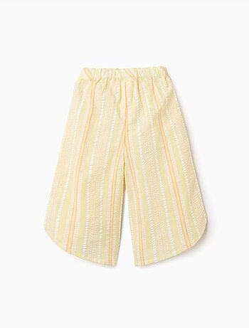 Pantaloni a gamba larga in cotone a righe