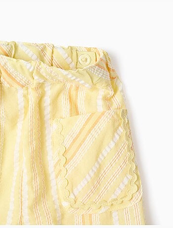 Pantaloni a gamba larga in cotone a righe