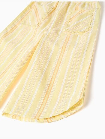 Pantaloni a gamba larga in cotone a righe