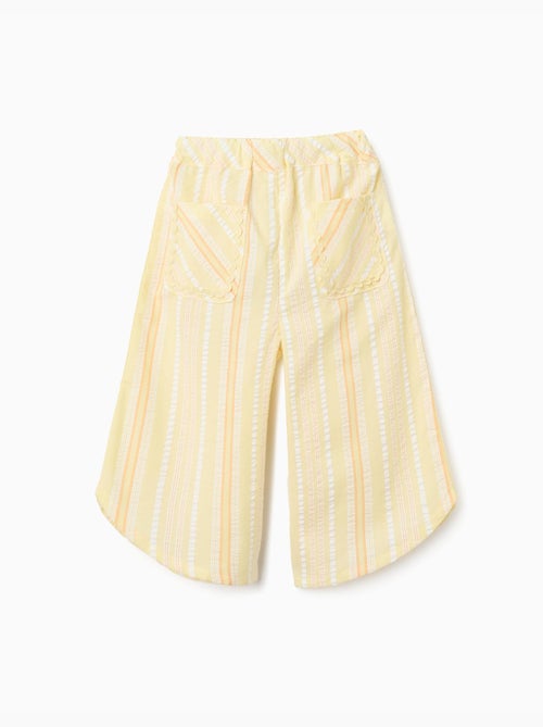 Pantaloni a gamba larga in cotone a righe - Kiabi