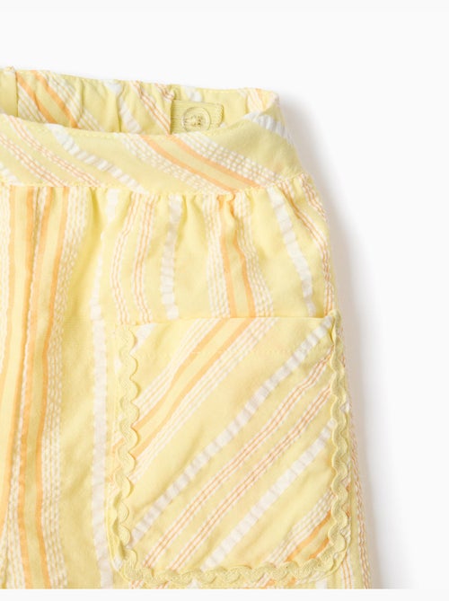 Pantaloni a gamba larga in cotone a righe - Kiabi