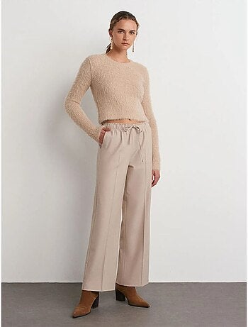 Pantaloni a gamba larga in crêpe dilvin