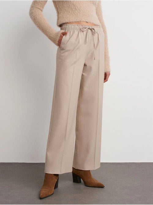 Pantaloni a gamba larga in crêpe dilvin - Kiabi Pantaloni a gamba larga in crêpe dilvin - Kiabi
