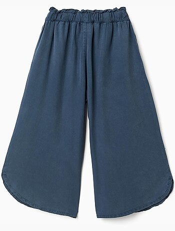 Pantaloni a gamba larga in lyocell con Cintura elastica