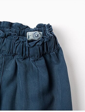 Pantaloni a gamba larga in lyocell con Cintura elastica