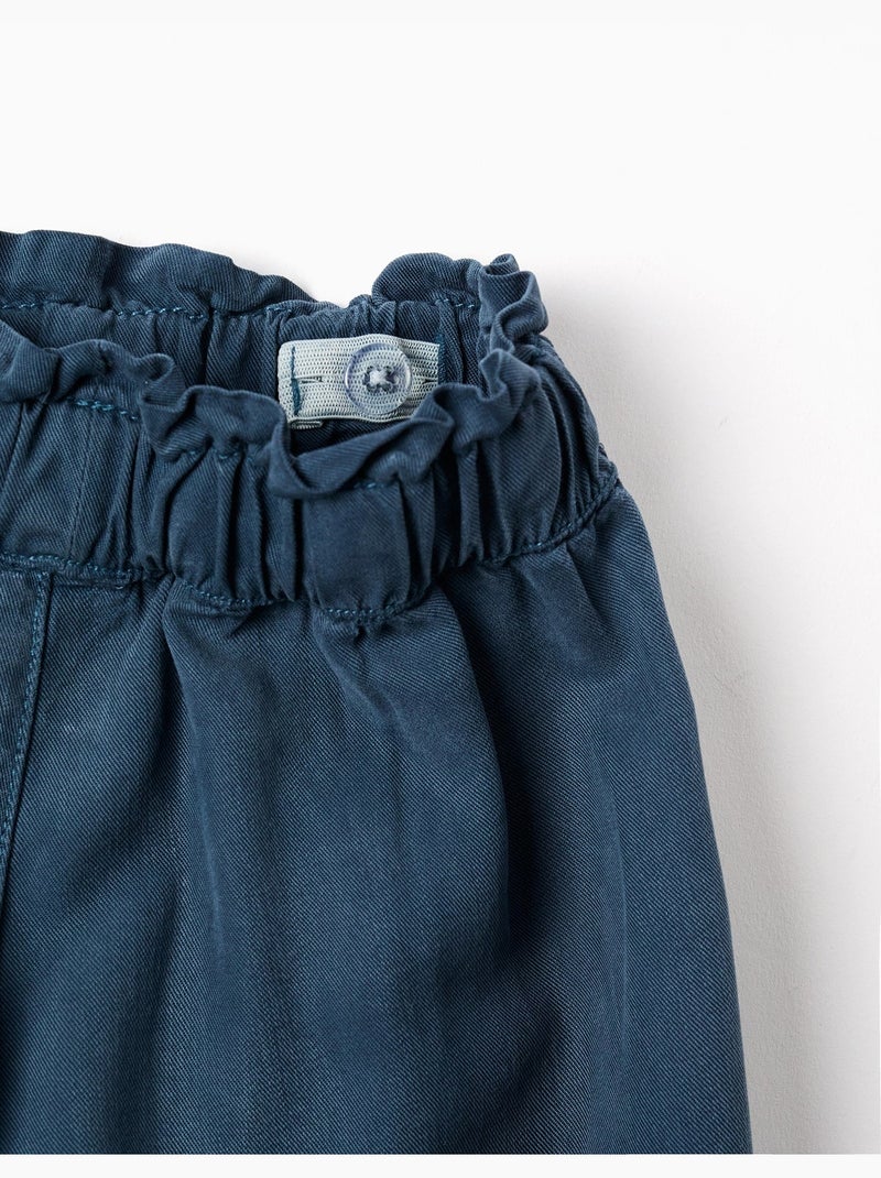 Pantaloni a gamba larga in lyocell con Cintura elastica Blu scuro - Kiabi