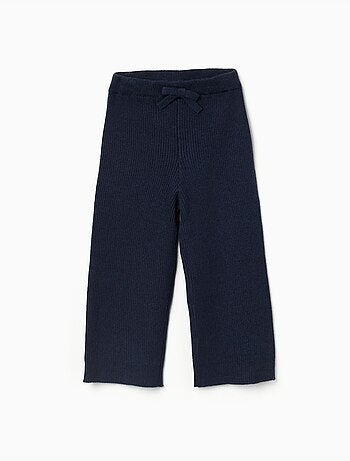 Pantaloni a gamba larga in maglia a costine