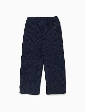 Pantaloni a gamba larga in maglia a costine