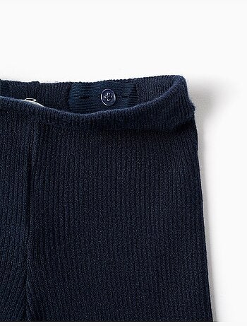 Pantaloni a gamba larga in maglia a costine
