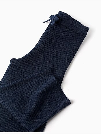 Pantaloni a gamba larga in maglia a costine
