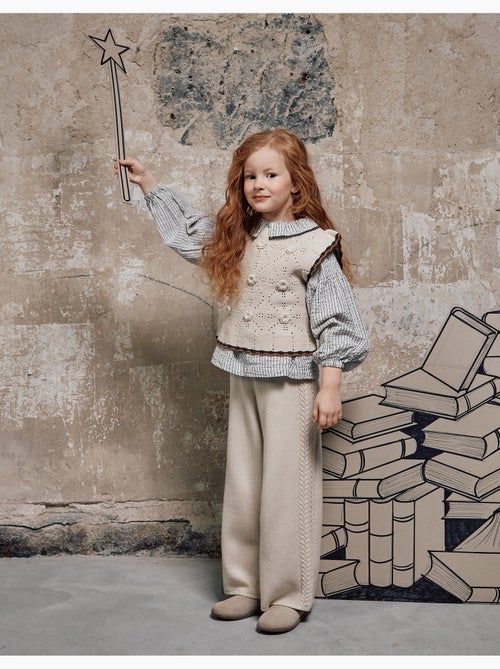 Pantaloni a gamba larga in maglia b&s - Kiabi