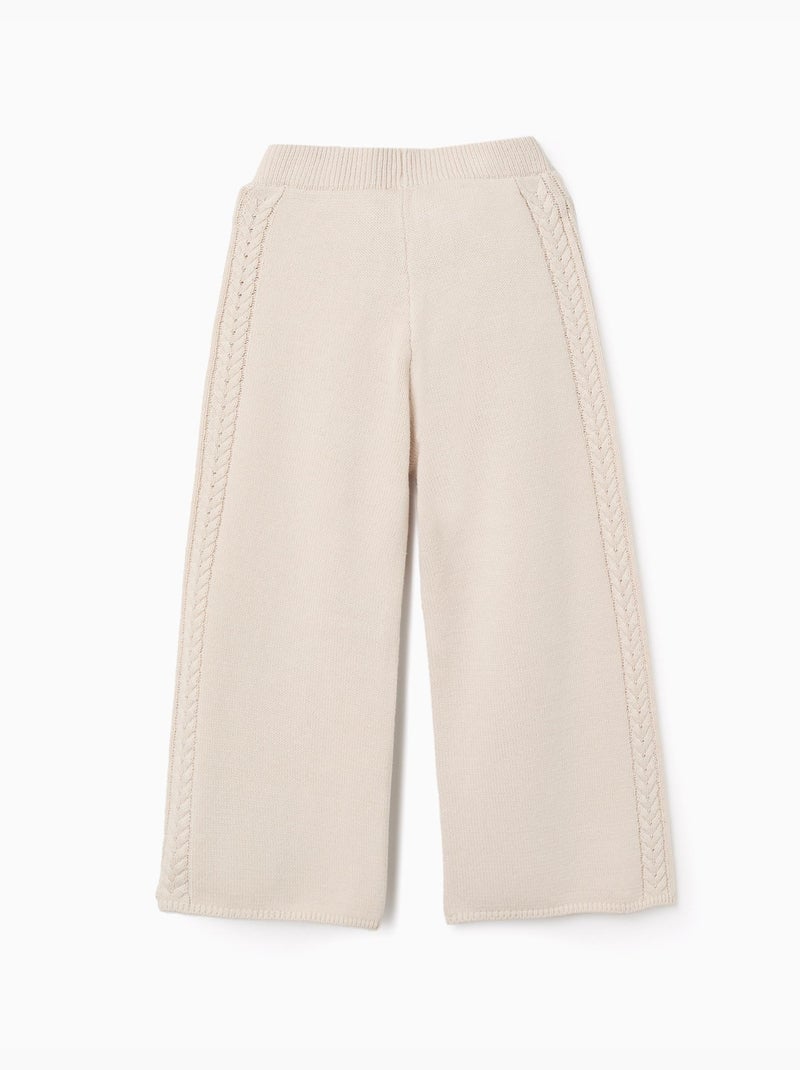 Pantaloni a gamba larga in maglia b&s Beige chiaro - Kiabi