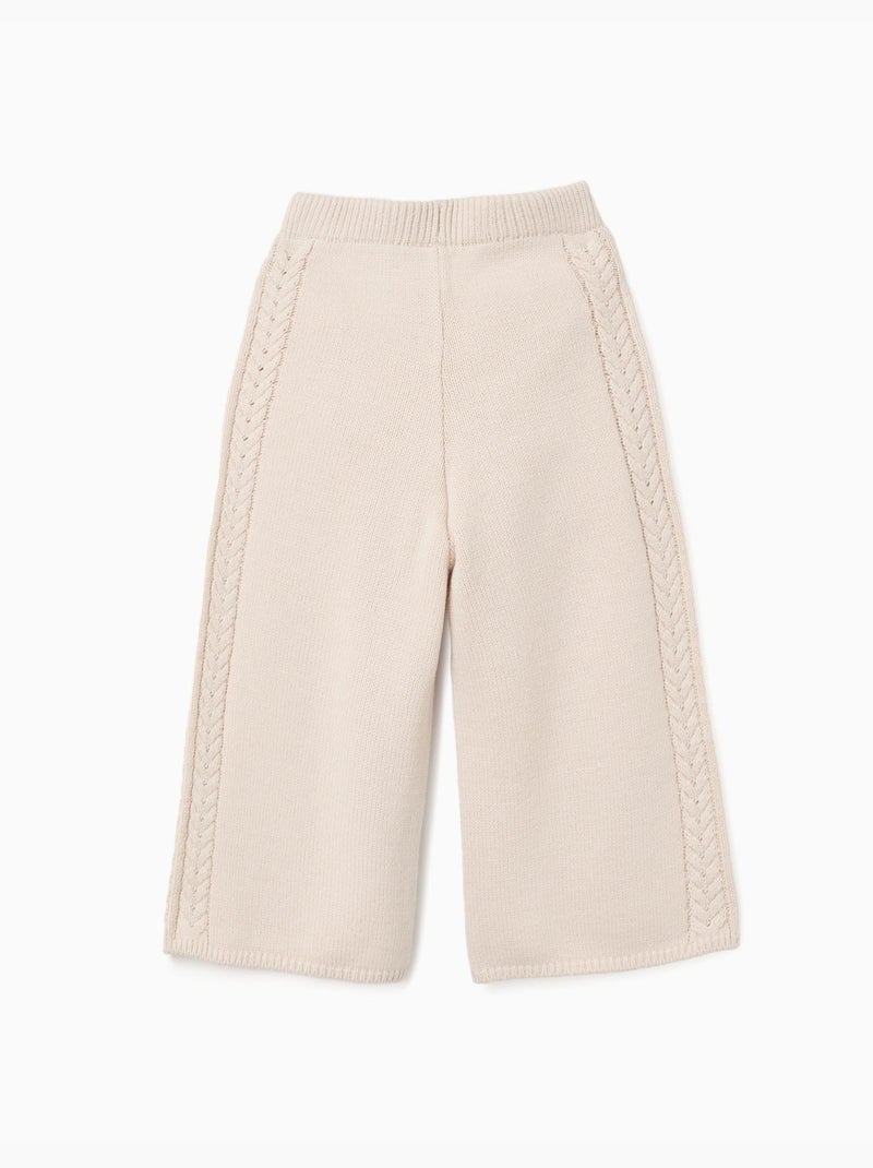 Pantaloni a gamba larga in maglia b&s Beige chiaro - Kiabi