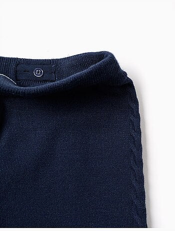 Pantaloni a gamba larga in maglia con dettagli a treccia