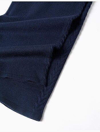 Pantaloni a gamba larga in maglia con dettagli a treccia
