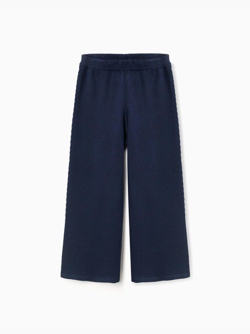 Pantaloni a gamba larga in maglia con dettagli a treccia - Kiabi Pantaloni a gamba larga in maglia con dettagli a treccia - Kiabi