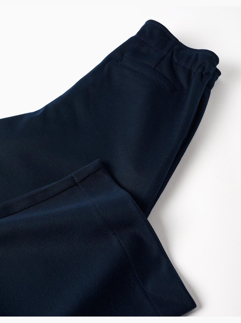 Pantaloni a gamba larga in maglia interlock Blu scuro - Kiabi