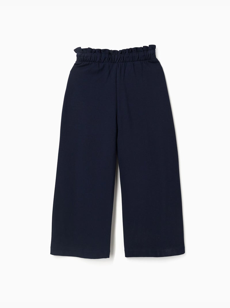 Pantaloni a gamba larga in maglia roma Blu scuro - Kiabi