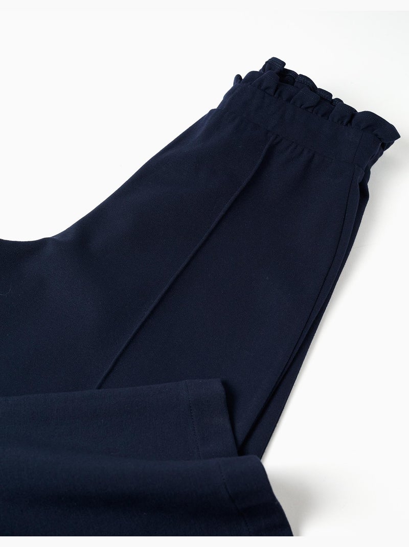Pantaloni a gamba larga in maglia roma Blu scuro - Kiabi