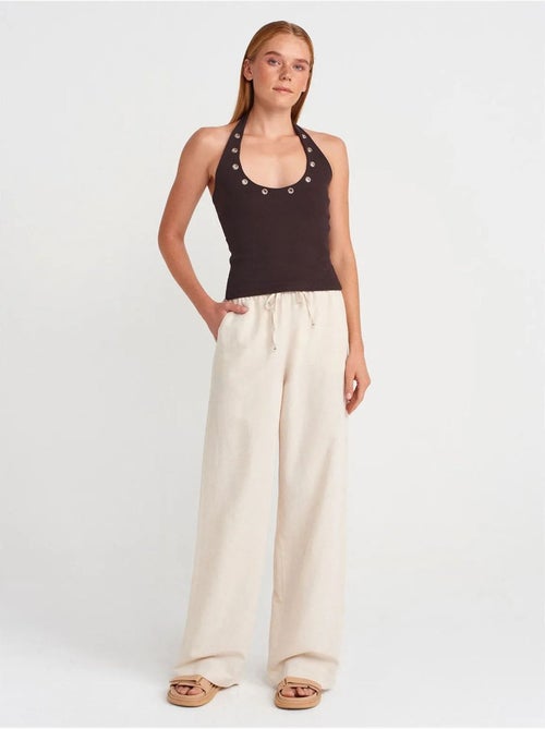 Pantaloni a gamba larga in misto lino dilvin - Kiabi Pantaloni a gamba larga in misto lino dilvin - Kiabi