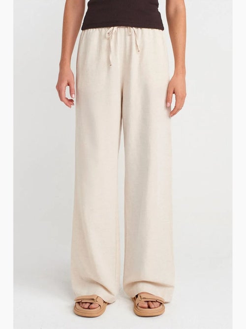 Pantaloni a gamba larga in misto lino dilvin - Kiabi Pantaloni a gamba larga in misto lino dilvin - Kiabi
