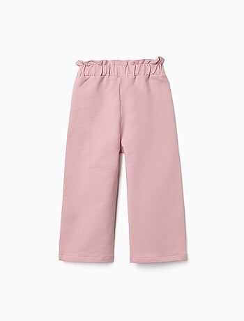 Pantaloni a gamba larga in pile con cintura elasticizzata