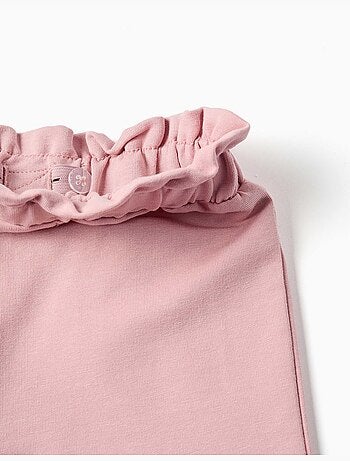 Pantaloni a gamba larga in pile con cintura elasticizzata