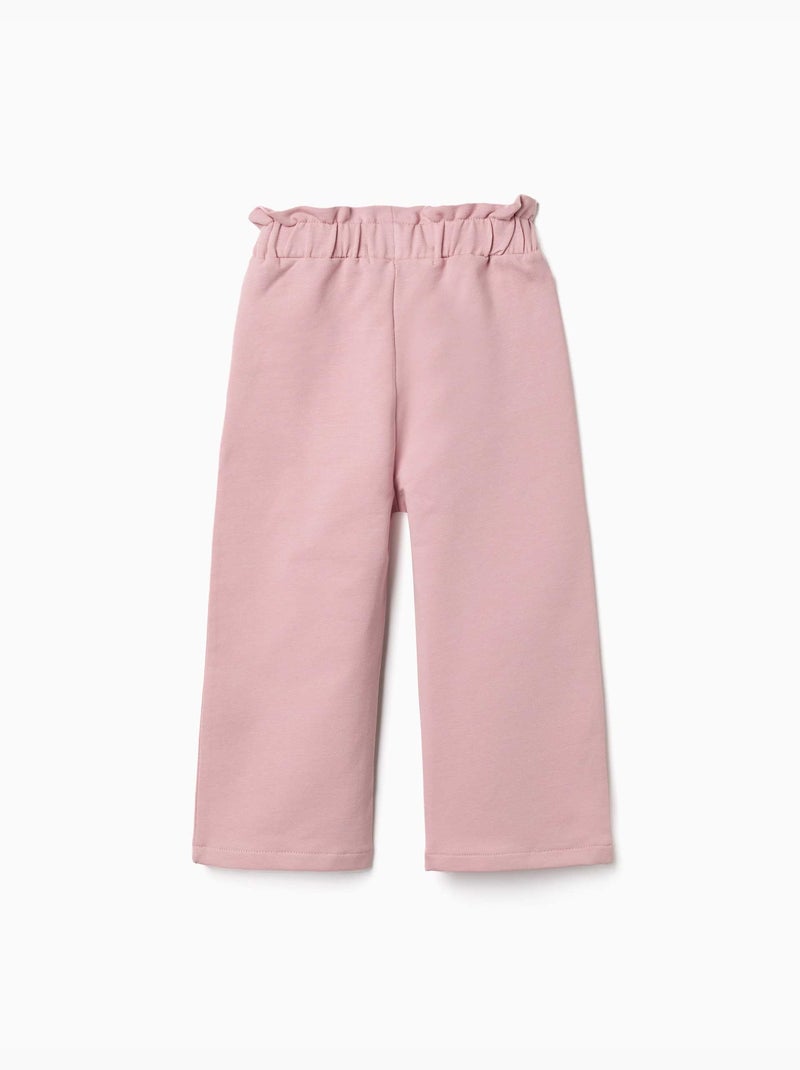 Pantaloni a gamba larga in pile con cintura elasticizzata Rosa chiaro - Kiabi