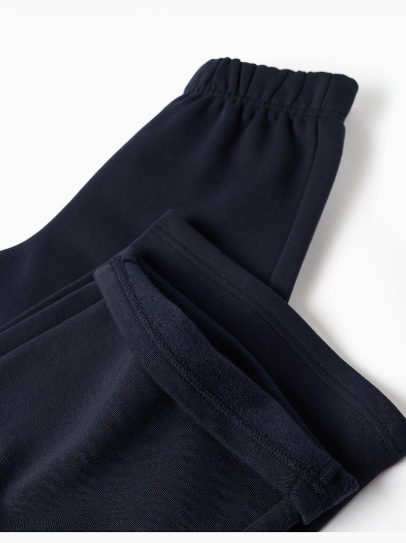 Pantaloni a gamba larga in pile con fodera spazzolata Blu scuro - Kiabi