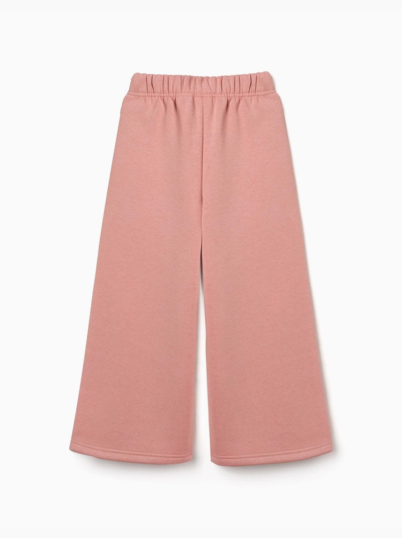 Pantaloni a gamba larga in pile con fodera spazzolata Rosa - Kiabi