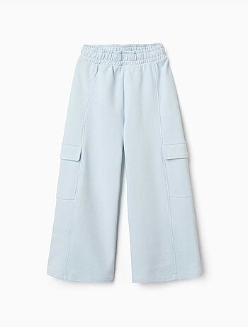 Pantaloni a gamba larga in pile con tasche cargo