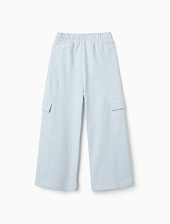 Pantaloni a gamba larga in pile con tasche cargo