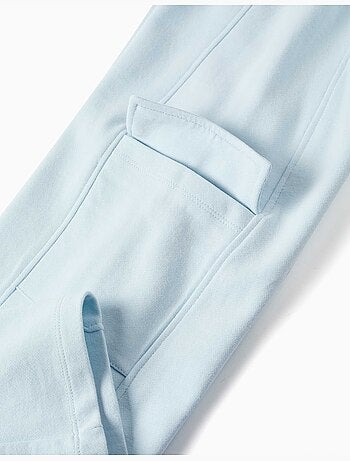 Pantaloni a gamba larga in pile con tasche cargo