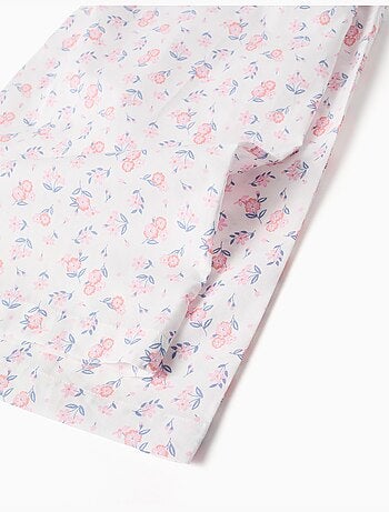 Pantaloni a gamba larga in popeline con motivo floreale