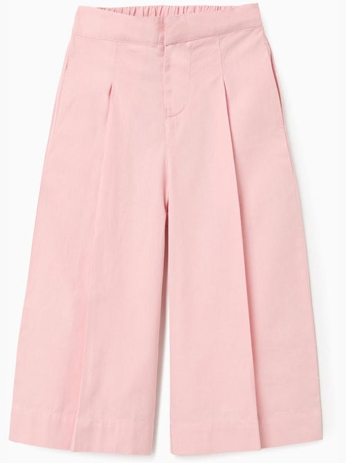 Pantaloni a gamba larga in popeline con pieghe frontali - Kiabi