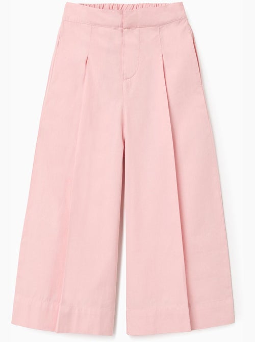 Pantaloni a gamba larga in popeline con pieghe frontali - Kiabi