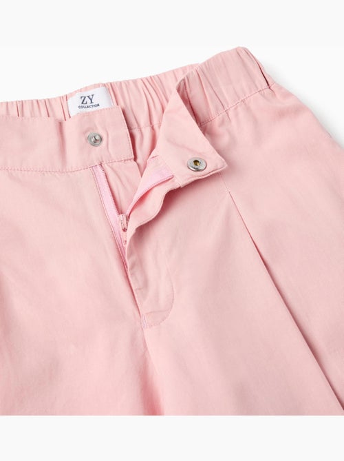 Pantaloni a gamba larga in popeline con pieghe frontali - Kiabi