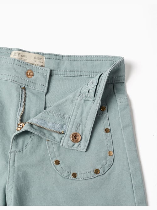 Pantaloni a gamba larga in twill con borchie decorative - Kiabi