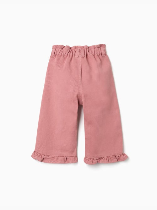 Pantaloni a gamba larga in twill con orli arricciati - Kiabi Pantaloni a gamba larga in twill con orli arricciati - Kiabi