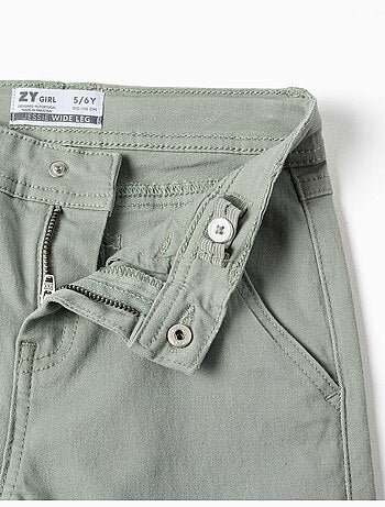 Pantaloni a gamba larga in twill con quattro tasche