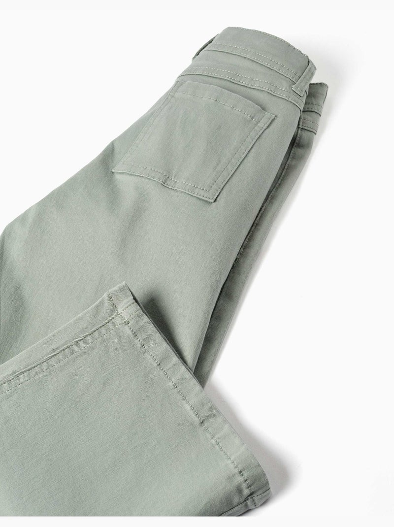 Pantaloni a gamba larga in twill con quattro tasche Verde - Kiabi