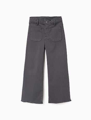 Pantaloni a gamba larga in twill con tasche applicate b&s