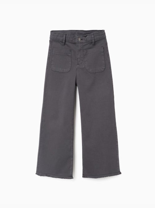 Pantaloni a gamba larga in twill con tasche applicate b&s - Kiabi