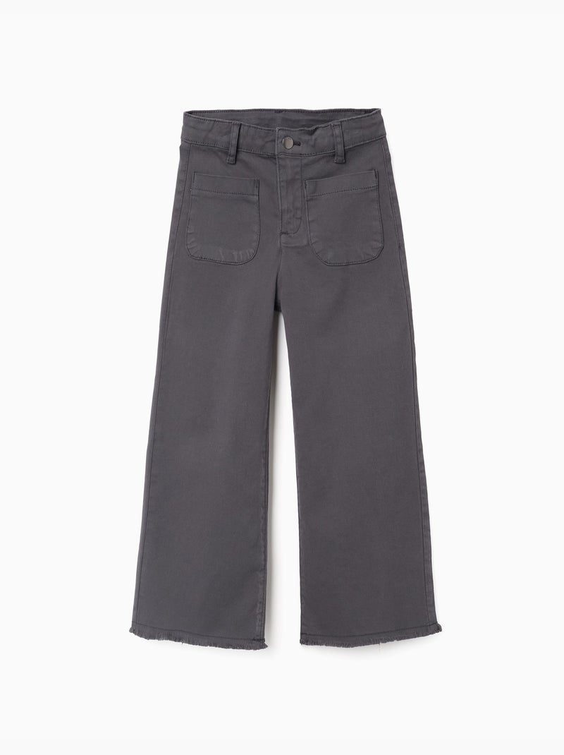 Pantaloni a gamba larga in twill con tasche applicate b&s Grigio scuro - Kiabi