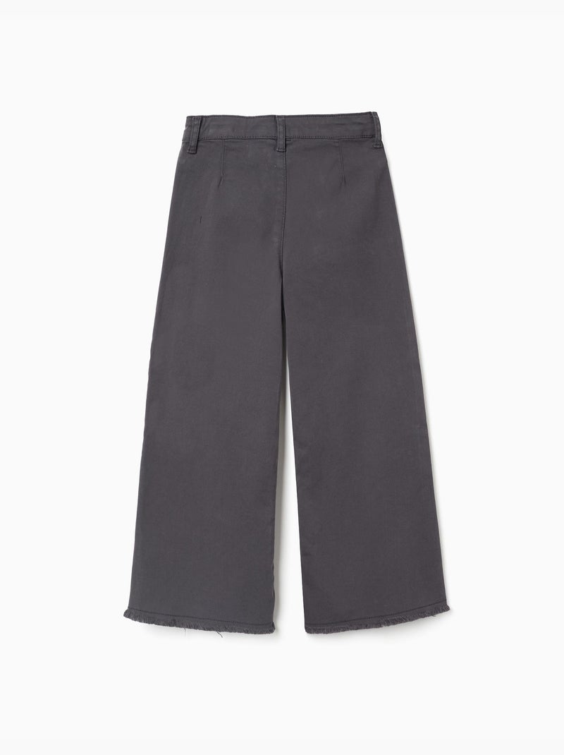 Pantaloni a gamba larga in twill con tasche applicate b&s Grigio scuro - Kiabi