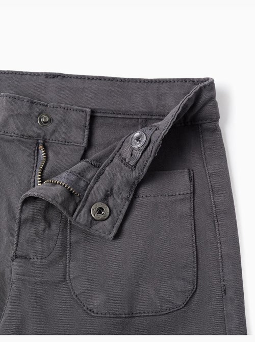 Pantaloni a gamba larga in twill con tasche applicate b&s - Kiabi